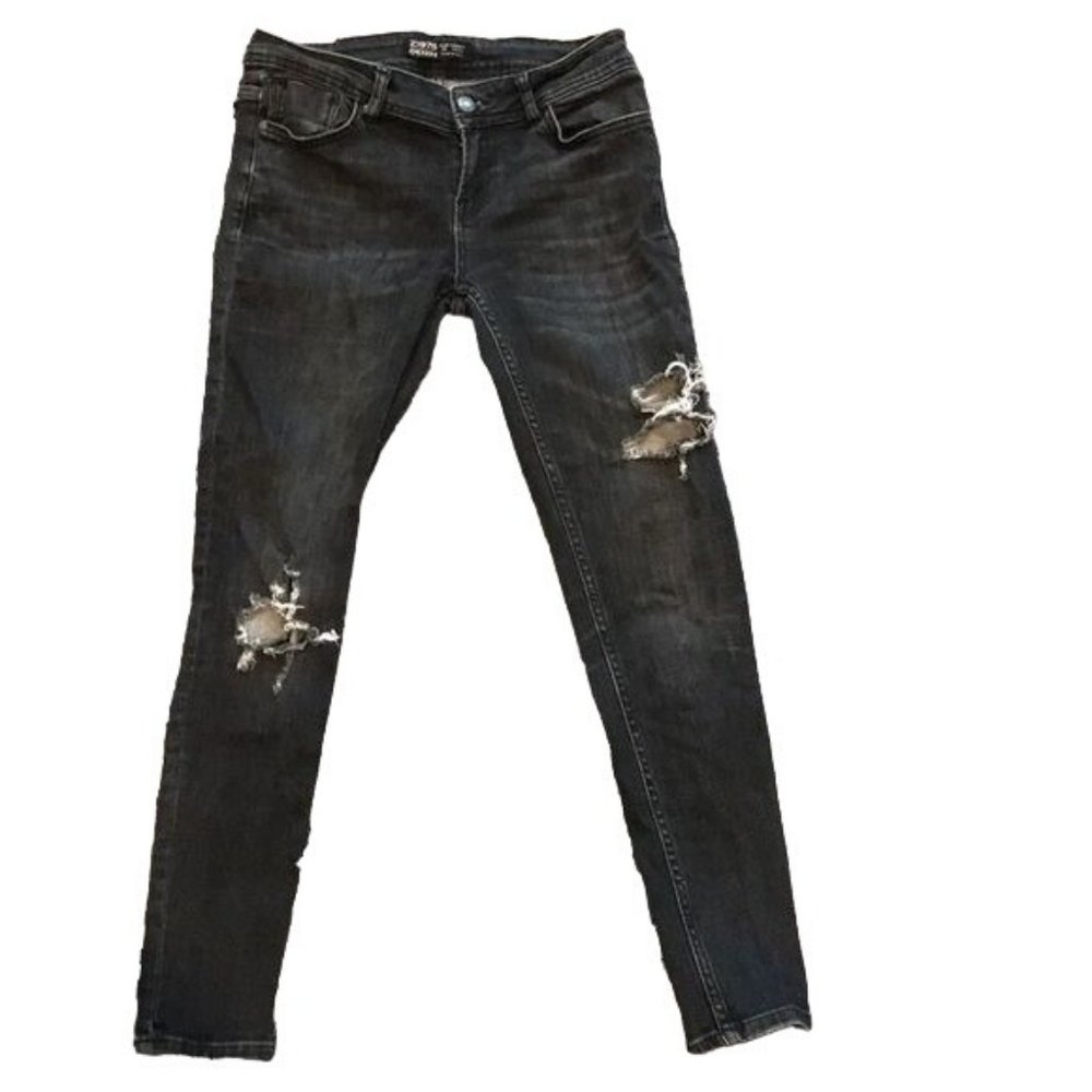 ZARA Z1975 Denim Distressed Skinny Jeans Sz 4